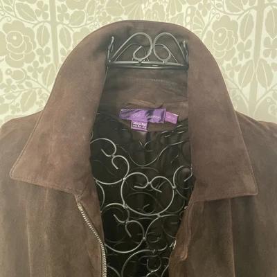 Chaqueta Ralph Lauren ETIQUETA PÚRPURA Cabra Cuero Gamuza Hombres Talla M Nueva RTL $3-$5K + Impuestos Foto 1 de 4