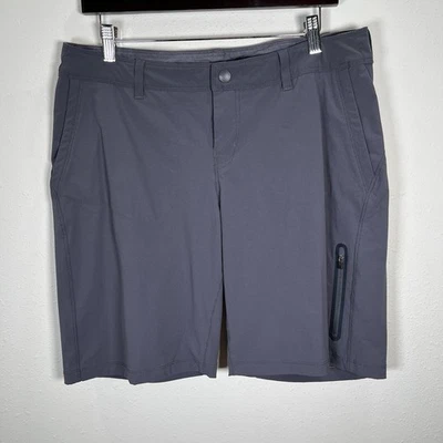 Pantalones Cortos REI Venturi Para Mujer Talla 12 Nylon Elastizados Gris Cremallera Bolsillos Exterior Caminata 9" Foto 1 de 4