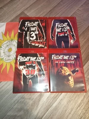 Friday the 13th Parts 1,2,3 & 4 U.S. Import Blu-ray In RED 14MM REGION FREE MINT - Image 1 of 4