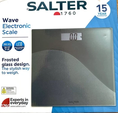 Báscula de baño electrónica Salter Wave - vidrio esmerilado, negra, en caja y nueva  Foto 1 de 4