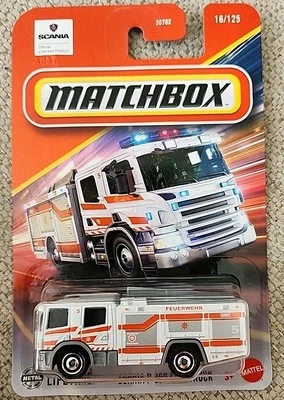 Matchbox Scania P 360 Fire Truck White - Image 1 of 2