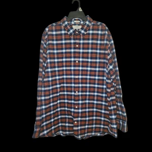 Hawker Rye Oxford Plaid Blue & Orange Mens Shirt Stretch size XXL 2X Button Up - Picture 1 of 3