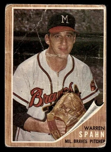 Warren Spahn 1962 Topps #100 Milwaukee Braves - Imagen 1 de 2
