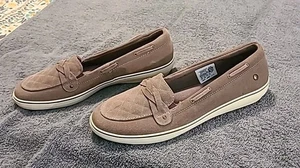 Keds Grasshoppers Taupe Loafers Women’s Suede Leather EH60519 Sz 10N - Picture 1 of 7