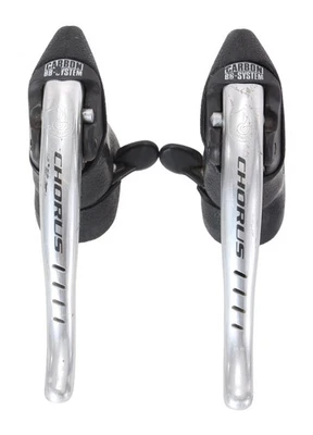 Campagnolo Chorus 3 x 8s Ergopower Road Bike Shift Brake Lever SET Carbon System - Image 1 of 4
