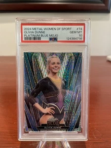 2024 Leaf Metal Olivia Dunne #74 Platinum Blue Mojo, PSA 10 - Bild 1 von 5