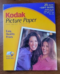 Kodak Picture Photo Paper Soft Gloss 25 Sheets 8 1/2” x 11” New Sealed - Picture 1 of 4