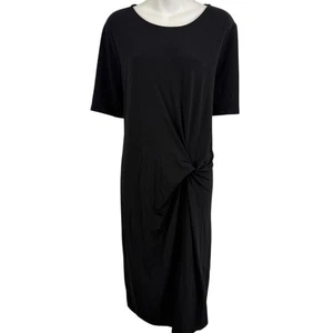 Mossimo Mujer Negro Elástico Tejido Nudo Frontal Camiseta Hasta la Rodilla Vestido Nuevo con Etiquetas XXL - Imagen 1 de 16