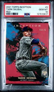 2021 Topps Inception Tarik Skubal #5 Red /75 Rookie RC PSA 10 Gem Mint - Picture 1 of 2