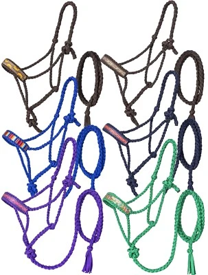 Horse Mule Tape Halter with 10 foot Lead - Printed Overlay Nosebands - Image 1 of 2