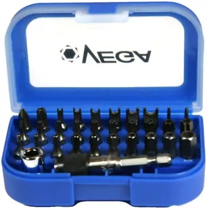 Tamper Proof Insert Bit Set w/Quick Release Torx, Spanner, Phillips, Hex - 32pcs - Picture 1 of 5