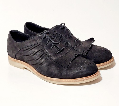 Scarpe Oxford UGG Bernett nere in pelle kiltie stringate brogue donna 8 5US 39 5EU