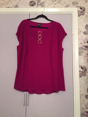 Ladies Coco Bianco top size 3X CERISE PINK sleeveless vgc - Image 1 of 4