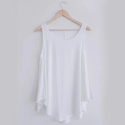 Women Bamboo Sleeveless Flowy Tank Top Camisoles Tunic Scoop Neck Loose Blouse - Image 1 of 4