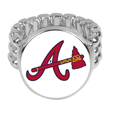 Atlanta Braves Mens Womens Adjustable Silver Ring w Gift Pkg D2 Cover