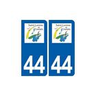 44  Saint-Lumine-De-Coutais Logo Ville Autocollant Plaque Stickers - Angles : Ar
