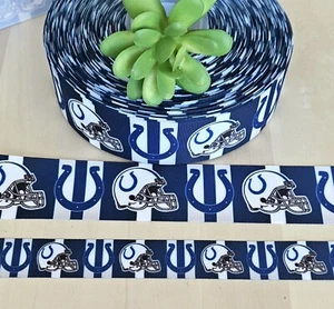 5/8, 7/8, 1.5 & 3" (1YD) Indianapolis Colts Grosgrain Ribbon Football Team - Picture 1 of 1