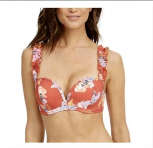Top de bikini Sundazed Sky con volantes 34C nuevo con etiquetas - Imagen 1 de 10
