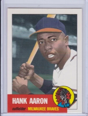 Hank Aaron 1991 Topps Archives '53 Baseball Card 317 Grade NM - Image 1 of 2