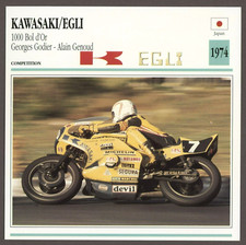 Kawasaki  EGLI  1974  1000  Bol d Or   Edito Service Atlas Motorcycle Card
