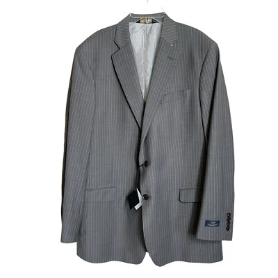 Abrigo Traje Brooks Brothers Para Hombres 346 Explorer Ajuste Fitzgerald 42L Gris Rayas Foto 1 de 4