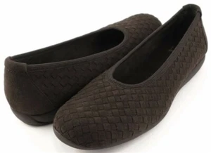 $245 STUART WEITZMAN NICNIC Brown Suede Woven Designer Flats 6 N - Picture 1 of 4