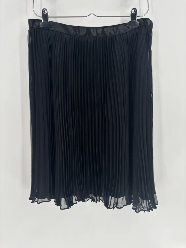 Falda Victor Costa Vintage Mujer 8 Negra Plisada Forrada Hasta la Rodilla Gasa Foto 1 de 4