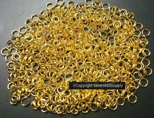 5mm Gold plated split rings jump rings 500pcs beading bails charm attach FPC006C - Picture 1 of 3