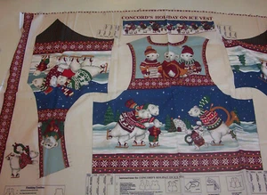 Concord Fabrics "Holiday on Ice" Winterweste Stoff Panel 36"x56" - Bild 1 von 2