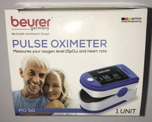 BEURER PO50 Fingertip PULSE OXIMETER Blood Oxygen Saturation Heart Rate Monitor - Picture 1 of 2