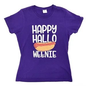 Camiseta Happy Hallow Weenie Púrpura Perrito Caliente Divertido Disfraz Halloween Algodón M - Imagen 1 de 7