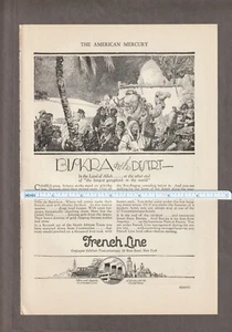 Vintage 1925 FRENCH LINE Magazine AD~BISKRA, ALGERIA & the DESERT~Milton Waldman - Picture 1 of 2