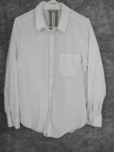 Athleta Womens Top Large Button Up Front Pocket Stripe On The Back Blouse Career - Picture 1 of 12