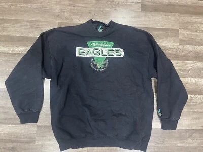Vintage Philadelphia Eagles Logo Athletic Crewneck Sweatshirt Black Size XL - Image 1 of 4
