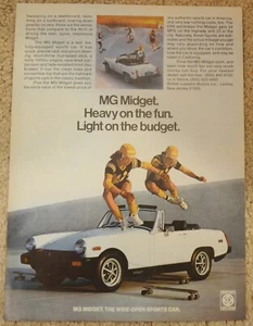 Skateboard pubblicitario stampa auto sportiva convertibile MG Midget 1978 - Foto 1 di 1