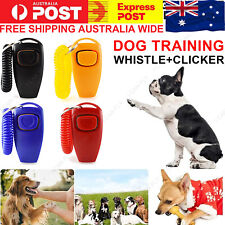 Dog Training Whistle Clicker Combo to Stop Pet Barking Obedience Train Skills DF