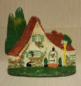 Antique Red Roof Cottage Doorstop, Littco Products - Picture 1 of 10