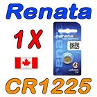 1 Pc Renata CR1225 Lithium Cell Battery 1225 3.0V Exp. 2025