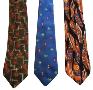 3 x Corbatas Vintage Retro Funky Multi Impresión Favorito Folkespeare Tootal - Imagen 1 de 5