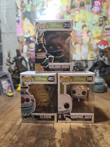 Nightmare Before Christmas Harlequin Demon 212 Vampire Jack 598 Clown FunKo Pop - Picture 1 of 4