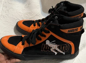 Naruto Shippuden Shonen Jump Shoes Size 10 Black Orange 2007 Masashi Kishimoto - Picture 1 of 9