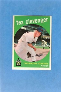 1959 Topps Set-Break #298 Tex Clevenger Senators EX to Near Mint