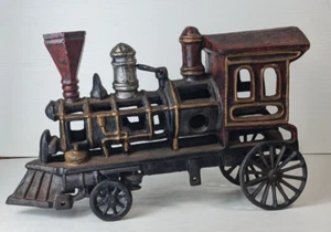 Large Vintage Cast Iron Toy decoration Locomotive train 14"X8" X4" Flawed - Picture 1 of 21