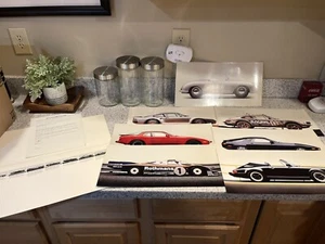 1985 Porsche Dealer Limited Edition Print Set 7 + Letter 356 911 956 928 944 959 - Picture 1 of 16
