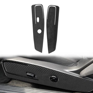 Carbon Fiber BLK Seat Adjustment Panel Cover Trim For Dodge Challenger 2011-2024 - Picture 1 of 10