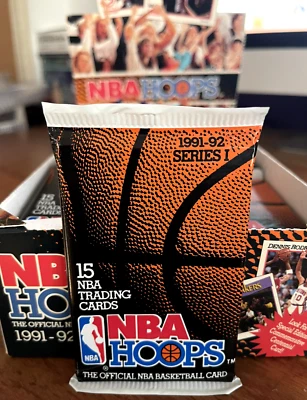 1991-92 NBA HOOPS Basketball (Series 1) 🏀 PACK 15 Cards AIR JORDAN MAGIC OVP‼️ - Bild 1 von 4