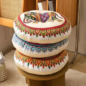 Bohemian Round Futon Indoor Outdoor Dining Patio Soft Chair Seat Pad Cushion 16" - Picture 1 of 16