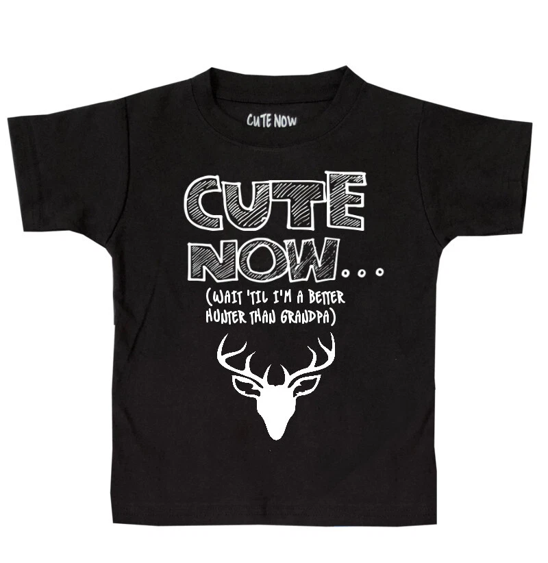 Cute Now... Wait 'Til I'm a Better Hunter Than Grandpa Toddler Kids Deer T-shirt - Image 1 of 1