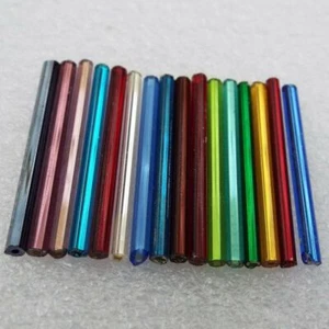 30mm Long Bugle Beads Czech Craft Jewellery Hex Faceted BUY 10g 20g 15 COLOR 485 - Picture 1 of 24