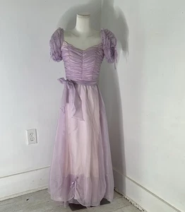 Vintage 70er Jahre Märchenprinzessin gesmoktes Mieder Maxikleid - Bild 1 von 6